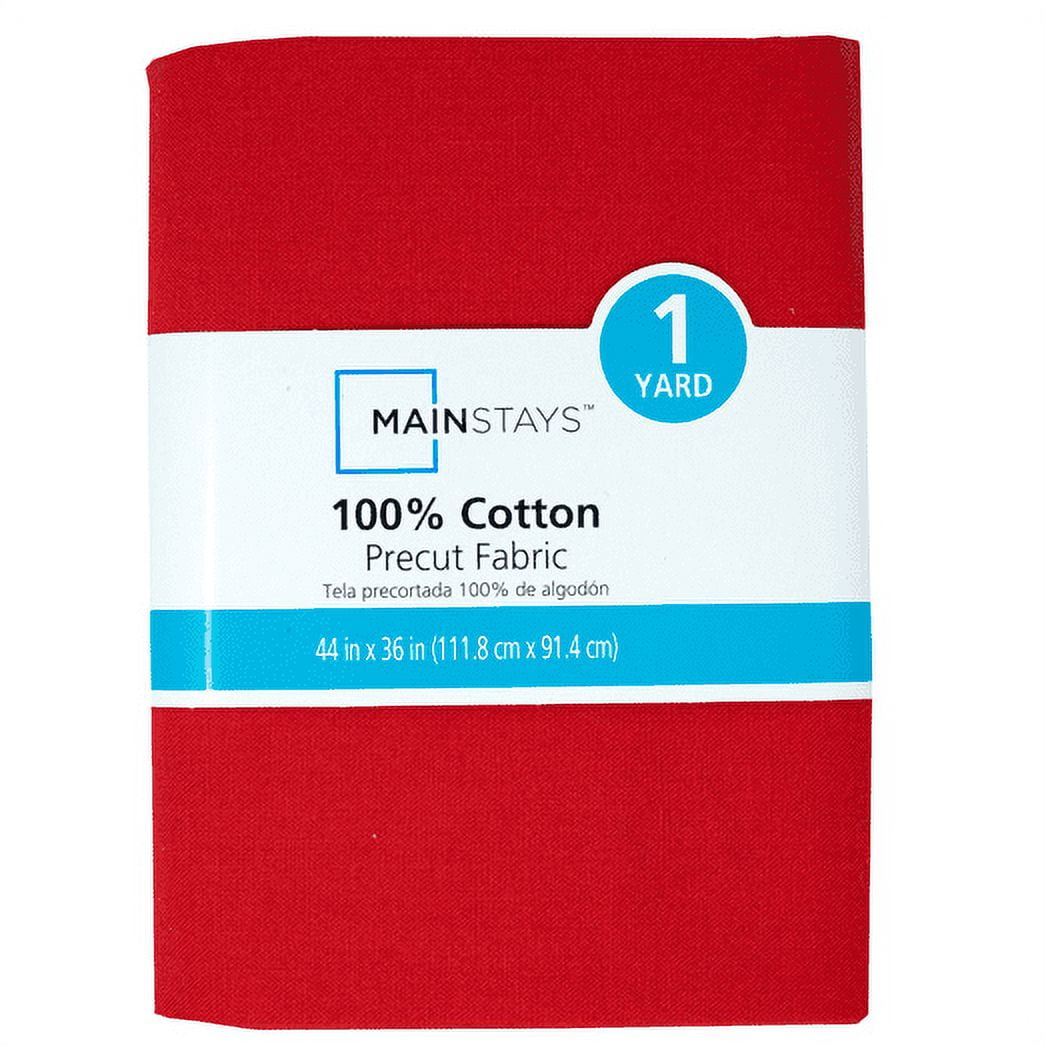 (2 pack) Mainstays 100% Cotton 1 Yard Precut Fabric Solid Red