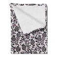 thumbnail image 2 of Garden Art Soft Flannel Fleece Throw Blanket, Floral Pattern Pomegranate Fruits and Leaves Coming of Spring, Cozy Plush for Indoor and Outdoor Use, 70" x 90", Plum Blush Black, by Ambesonne, 2 of 5