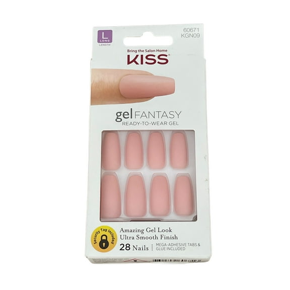 Kiss GEL Fantasy Ready to Wear Gel Long Nails Matte Pink 60671 KGN09