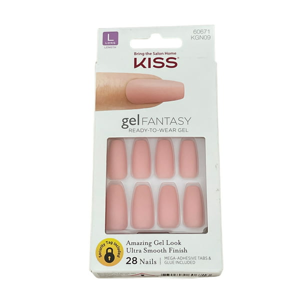 Kiss GEL Fantasy Ready to Wear Gel Long Nails Matte Pink 60671 KGN09 ...