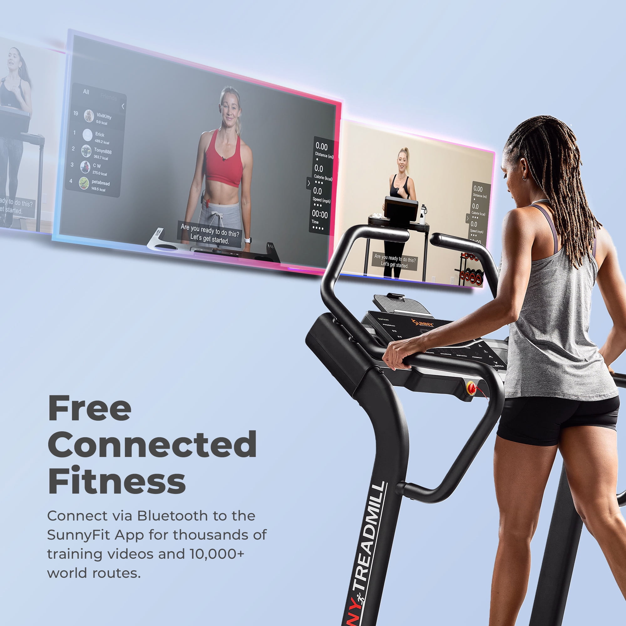 Sunny Health & Fitness Commercial Level Ultimate Incline Decline Treadmill - SF-X7200SMART