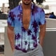 thumbnail image 2 of Camisas Para Hombre Talla Extra Estilo Cocotero Impresión digital 3d Camisa de manga corta creativa suelta casual (Blue, 5XL), 2 of 4