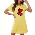 thumbnail image 1 of Camisón corto de San Valentín para mujer, talla grande, estampado en el pecho, cuello redondo, manga corta, 1 of 3