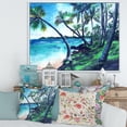 thumbnail image 2 of Designart 'Tropical Beach In Summer Paradise With Palm Trees' Nautical & Coastal Framed Canvas Wall Art Print, 2 of 5