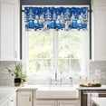 thumbnail image 3 of Merry Christmas Kitchen Curtains and Valances Set, Navy Blue Truck White Xmas Pine Tree Snowflake Rod Pocket Window Valance Window Curtain Panels for Living Room Bedroom Laundry, 27.5x36in, 3 Pieces, 3 of 7