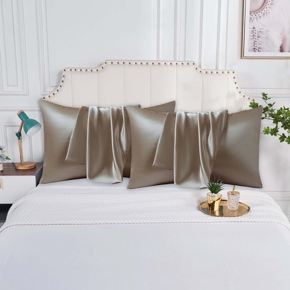 Roiihwy 2Pcs Beding Pillow Protectors, Super Soft Pillow Cases Queen Size Set of 2, Similar to Silk Pillow Covers for Sleeping, Gifts for Women Men