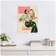 thumbnail image 3 of Kate and Laurel Fashion Woman Drinking Martini Framed Canvas Wall Art by Honey Island Studio 18 x 24 Sylvie Beaded White, Modern, People, Entertainment Art for Wall Decor, Living Room, Bedroom, 3 of 8