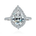 thumbnail image 4 of Cora Jewellery Art Deco Pear Moissanite Halo Engagement Ring For Women, 18K White Gold, 4 of 6