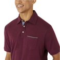 thumbnail image 4 of Tahari Men's Soft Knit Two Button Chambray Placket Polo Golf Shirts (Dark Red, X-Large), 4 of 4