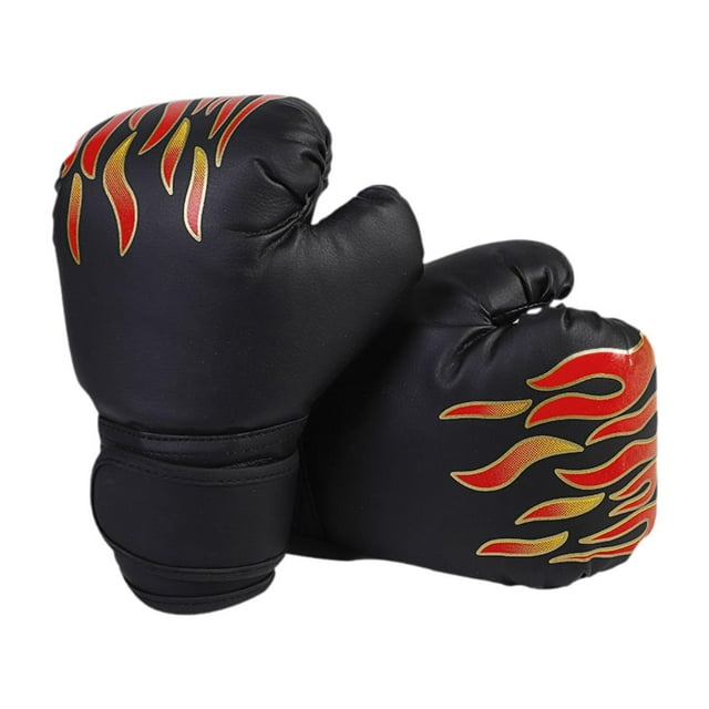 Guantes de boxeo para niños, guantes de entrenamiento, guantes de sparring cómodos, guantes de boxeo Negro