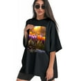 thumbnail image 3 of Plus Size Shirt for Women Black Tops for Women Short Sleeves Shirt for Women Spring6 T Shirt Crewneck Shirt for Women 5XL, 3 of 5
