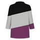 thumbnail image 4 of Camiseta de Solapa de Cuello en V de la Manga Superior de 3/4 de las Mujeres, Uso Diario Cómodo Casual, 4 of 9