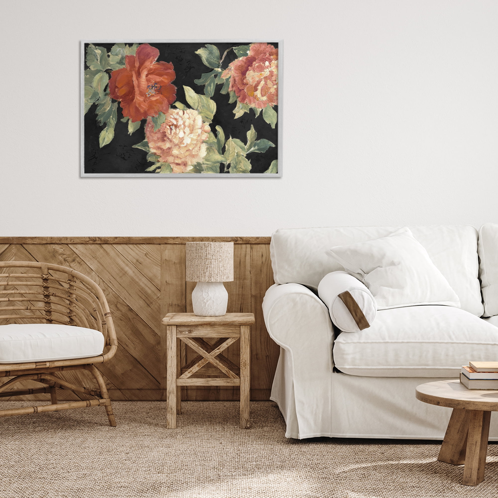 Stupell Industries Beauty of the Red Blossom Gray Framed Giclee Art, design by Lanie Loreth