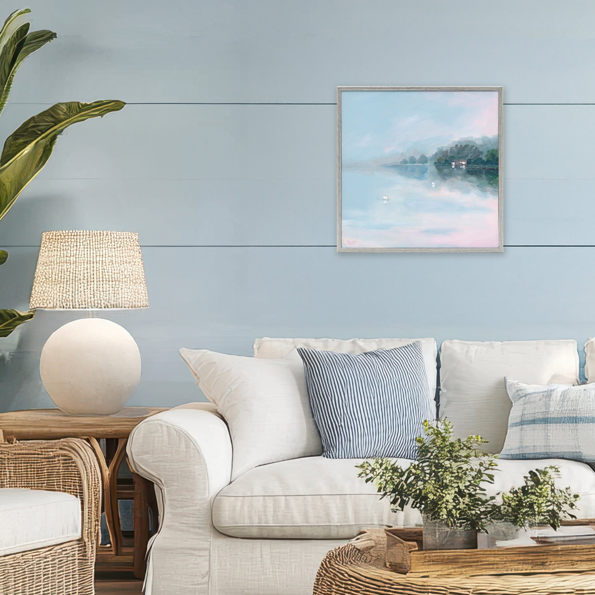Stupell Industries Morning at Lake Windermere Gray Framed Giclee Art, design by Meredith Howse