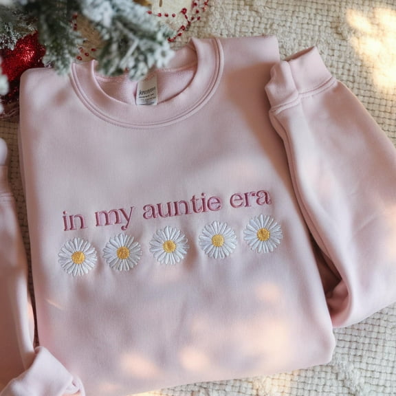 Embroidered In My Auntie Era Sweatshirt, Minimal Crewneck, New Auntie Gift, Gift for Her Aunt, In My Auntie Era Shirt, Christmas Gift Aunt