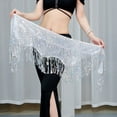 thumbnail image 4 of Ediodpoh Carnival Sequin Skirt for Women Fringe Nightclub Stage Fashion Belly Dance Scarf with Sparkly Details Skirts for Women White One Size, 4 of 5