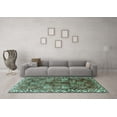 thumbnail image 3 of Ahgly Company Machine Washable Indoor Rectangle Persian Turquoise Blue Traditional Area Rugs, 8' x 10', 3 of 4