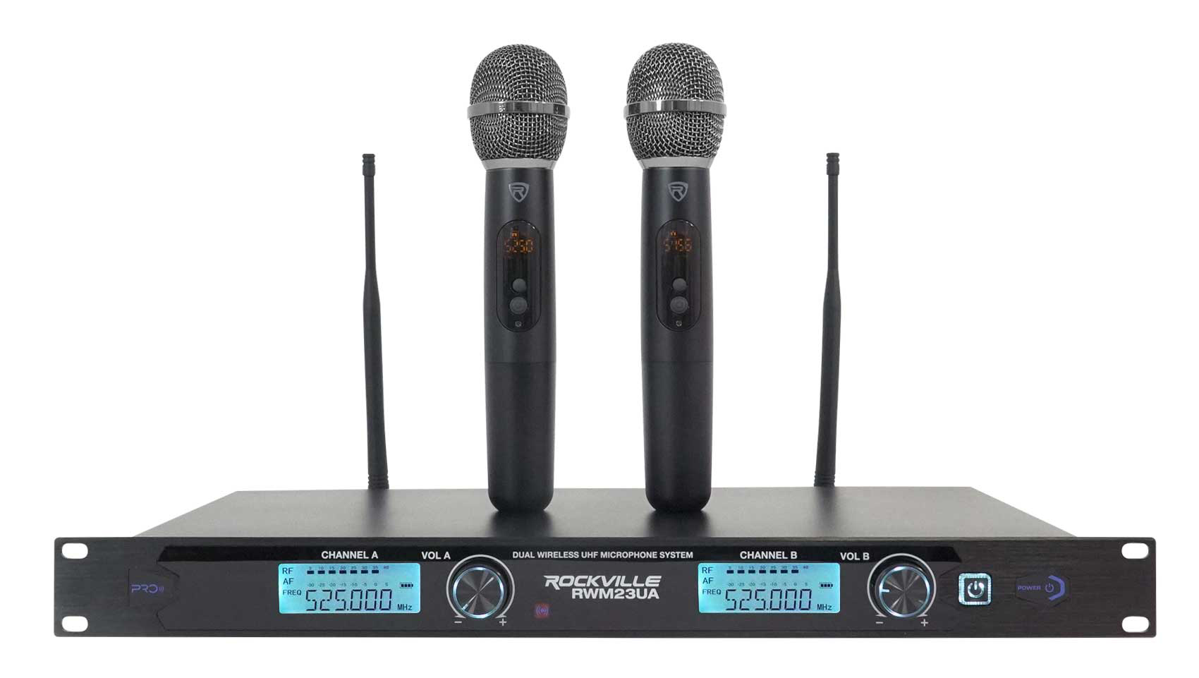 Rockville RWM23UA UHF Wireless Pro Rack Mount Dual Microphone System/20 Channel - image 1 of 9