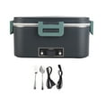 thumbnail image 2 of Stainless Steel Heated Lunch Box, 1.8L 80W Food Warmer, 360 Heating Technology, No Water Fill Design, Portable and Lightweight, for Car Truck Home Office with Bag, Fork and, 2 of 7
