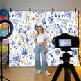 12x8ft Photo Backdrop, Spring Floral Soft Polyester Backdrop Curtains ...