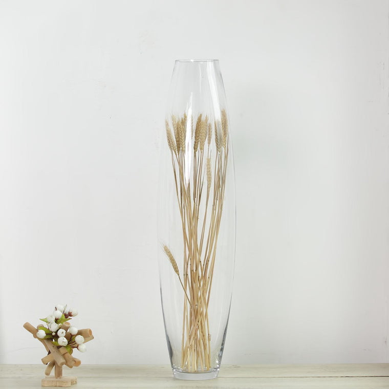 Large Transparent Glass Vase Footed Centerpiece Decorative Tall Flower Table 
