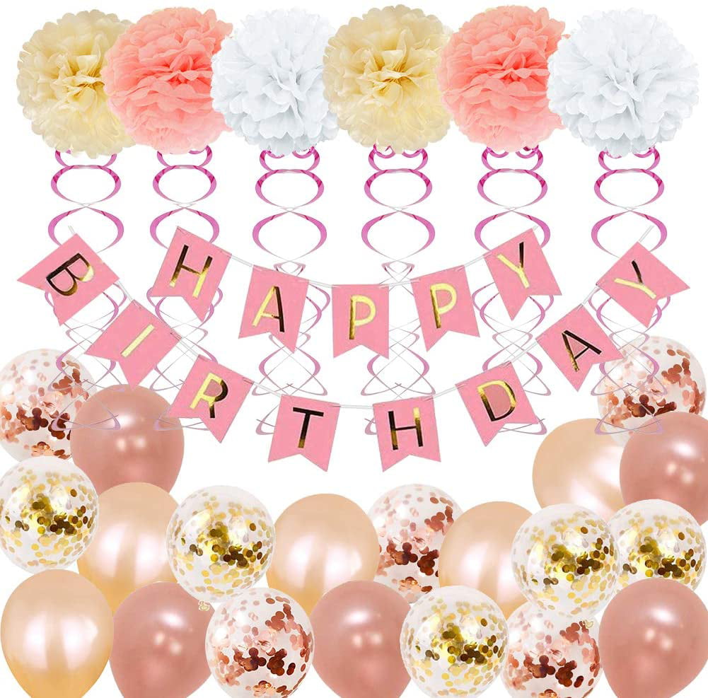 16 Sparkling Celebration Pink Black Happy Birthday Party Napkins 21st 30th 40th 