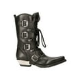 thumbnail image 3 of NEW ROCK M-7993-S1 WESTERN COWBOY BOOTS Black Leather Buckle Heavy Biker Shoes 41, 3 of 6