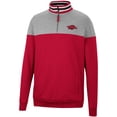 thumbnail image 2 of Men's Colosseum Cardinal/Heather Gray Arkansas Razorbacks Be the Ball Quarter-Zip Top, 2 of 3