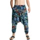 thumbnail image 2 of Pantalones de harén hippie para hombre, de lino, casuales, sueltos, con cordón, bohemio, gitano, Aladdin, playa, yoga, entrepierna, pantalones 032-azul cielo G 032-azul cielo G Xishao ropa, 2 of 2