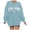 Light Blue, variant on Sweatshirt for Women Oversized Casual Fashion Letter Printed Crewneck Long Sleeve Drop Shoulder Loose Hoodless Hoodies 2025 Fall Fashion Outfits Clothes White-L