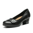 thumbnail image 6 of Dream Pairs Womens Low Block Heel Pump Shoes Round Toe Arch Support Slip On Dress Pumps, 6 of 11