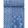 thumbnail image 6 of A And E Textiles House Indian Blue Floral Kantha Bedding Hand Block Royal Print Kantha Throw Queen Quilt Cotton Light Weight Blanket Bedspread Indigo print Quilt, 6 of 8