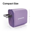 thumbnail image 4 of Powertek 20W USB-C + USB-A Wall Charger, Fast Charging Power Delivery Cube, Dual Port Compact Charger, Purple, 4 of 6