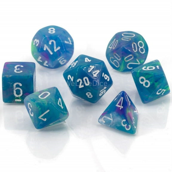 Chessex Festive Polyhedral Waterlily - White 7-Die Set