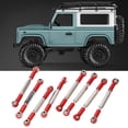 thumbnail image 4 of Servo Link Pull Rod, Adjustable Metal Steering Linkage 8Pcs Lightweight  for WPL C14 C24 B14 MN D90 D91 Red, 4 of 7
