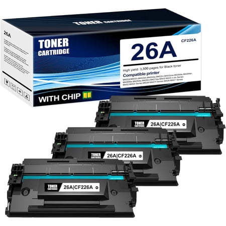 3-Pack Black 26A CF226A Toner Cartridge: Compatible 26A CF226A Replacement for HP M402d M402n M402dn M402dw M402m M402dne M426dw M426fdn M426fdw M426dw M426m M427dw Printer