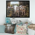 thumbnail image 3 of Designart 'The Cows In The Stable In Countryside' Farmhouse Framed Art Print, 3 of 4