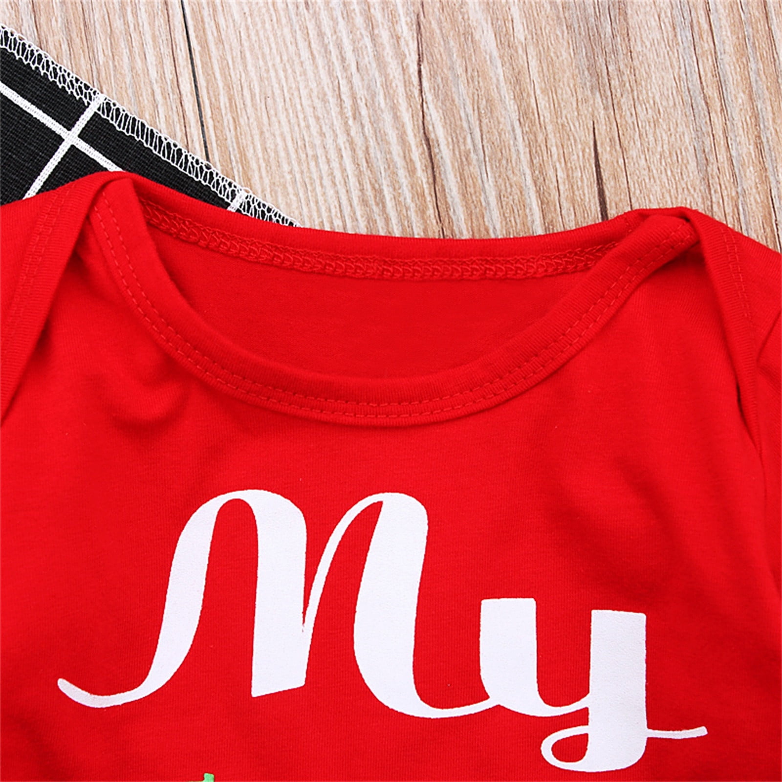 Otqutp Baby Boys Girls Pajamas Christmas Letter Long Sleeve Romper Deer Pants Hat Outfits Clothes Set Loungewear Sleepwear for 0 to 18 Months