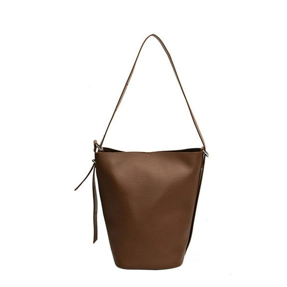 RUISINERY Retro Large Capacity Shoulder Bag For Women and Girls Fashionable And Stylish PU Leather Bucket Bags Underarm Purse
