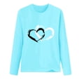 thumbnail image 5 of Outfmvch Valentine Day Shirts for Women 3/4 Sleeve Valentine's Shirts for Women Womens Long Sleeve Tops Fall Top Basic Shirts Women Blouse Plus Size Holiday Tops for Women Sky Blue M, 5 of 5