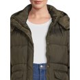 BCBG Paris Women's Plus Size Long Puffer Coat with Hood