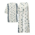 thumbnail image 5 of Jxximdong Pajamas for Women Set Summer Cotton Linen T Shirts Straight Leg Pant Plus Size 2 Piece Set White Loungewear XXL, 5 of 5