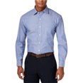 thumbnail image 1 of Camisa de vestir con botones a rayas de ajuste delgado para hombre de Club Room azul marino burdeos 16.5, 1 of 1