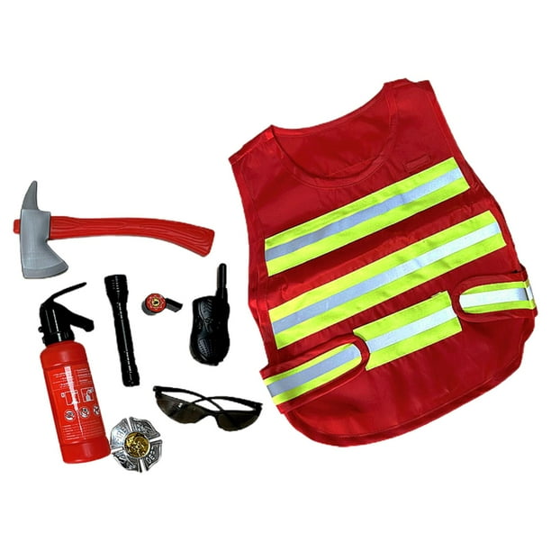 disfraz de bombero,Trajes de disfraces de bombero Accesorios para juegos de rol,Juego de disfraces de disfraces,juguetes de bombero 3 4 5 6 7,Disfraz Disfraz Niños Niños Niñas Juego de