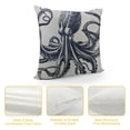 thumbnail image 4 of Shiartex Ocean Beach Pillow Covers Blue Octopus Cushion Covers Coastal Nautical Decorative Pillowcases  White, 4 of 5