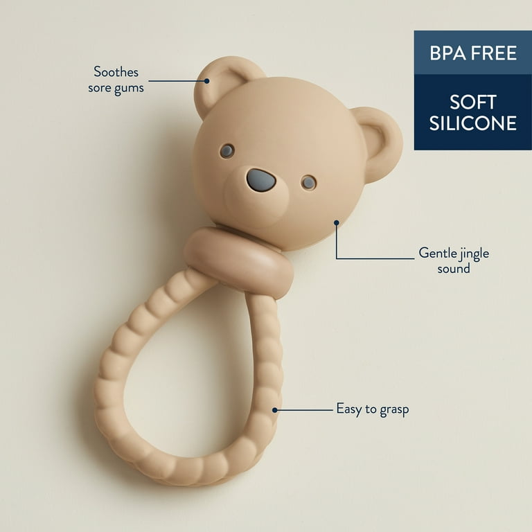 Sigikid Sigibaby Bear Rattle - Soft Cotton First Toy For Babies 0-12 Months, Machine Washable, Safety Tested