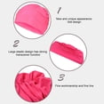 thumbnail image 3 of Yucurem Women Large Size Swimming Cap Hat, Pleated Bathing Caps for Long Hair, Solid Color Cloth Swimming Cap (Red), 3 of 10