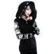 thumbnail image 4 of Cárdigan para mujer Chaqueta punk gótica suelta Cárdigan con capucha de manga larga Cremallera Abrigo negro Odeerbi  ODB-3, 4 of 9