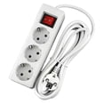 thumbnail image 1 of Eu Standard German Type Power Strip 3/4/5 Sockets In A Row Flat Adapter Light Switch With Surge Protector Extension Cable Home Improvement Electrical, 1 of 4
