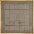 thumbnail image 3 of PixonSign Framed Canvas Wall Art Geometric Square Line Grunge Pattern Print Abstract Fine Art Alternative Decorative Dark Minimal Artwork for Living Room, Bedroom, Office - 24"x24" Natural, 3 of 5